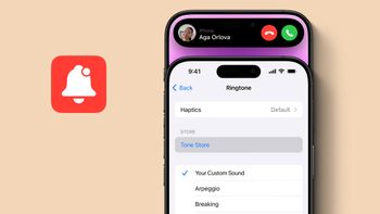 Screen capture of an iPhone showing the ringtone settings menu