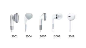 An image of every Apple wired headset with its release year